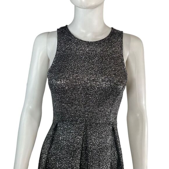 Everly Women’s Small Silver Sparkle Fit & Flare Mini Dress Sleeveless - Picture 2 of 10